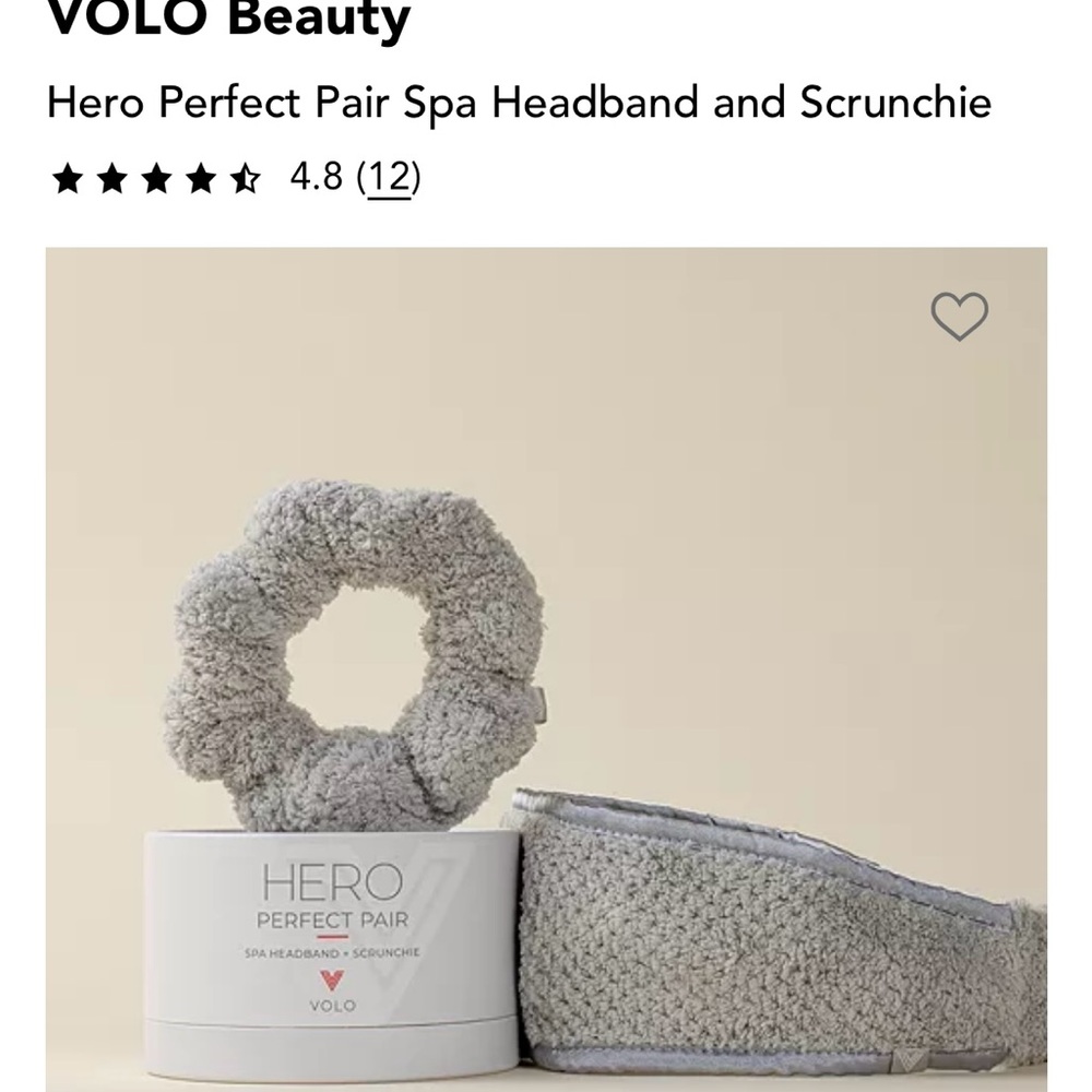 NIB VOLO Perfect Pair Spa Headband and Scrunchie Set